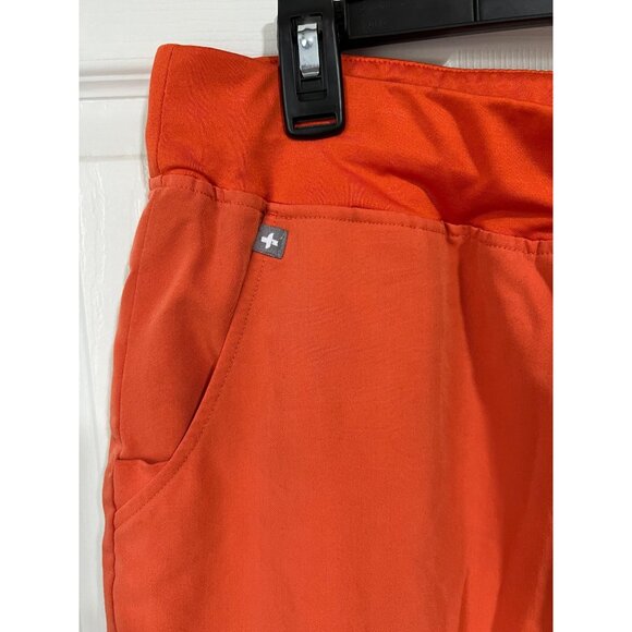 Figs Orange Red Drawstring Jogger Scrub Pants With Pockets For Women Size XL - Picture 2 of 8